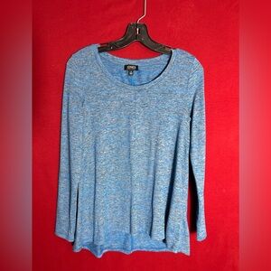Jones New York Women's Heather Blue Long Sleeve Top